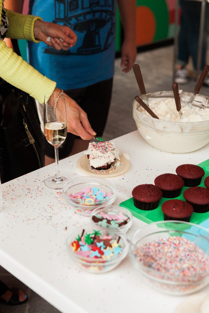 Make-your-own cupcake station
