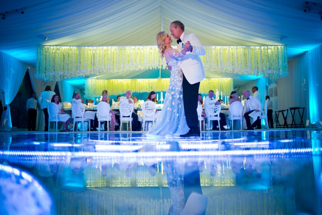Jim Crane and Whitney Wheeler have their first dance on their wedding night.