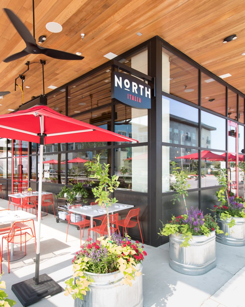 The 1,500-square-foot patio seats more than 50 guests.
