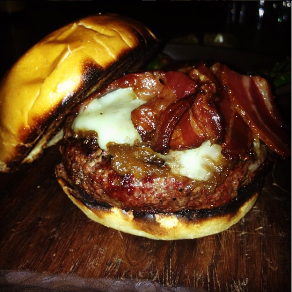 Boulevardier's burger calls for a side of french fries.
