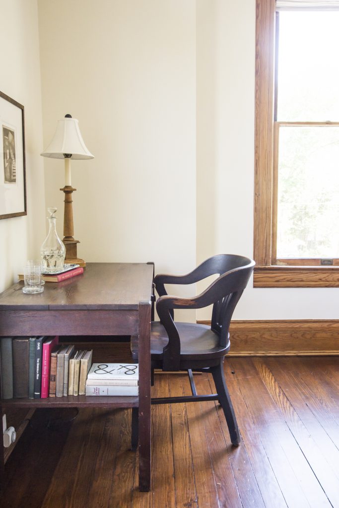 The monastic aesthetic of 100 West continues in the guest house.