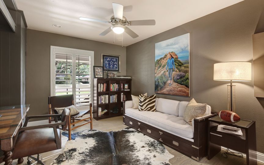 The secluded master suite comes with a sitting area. 