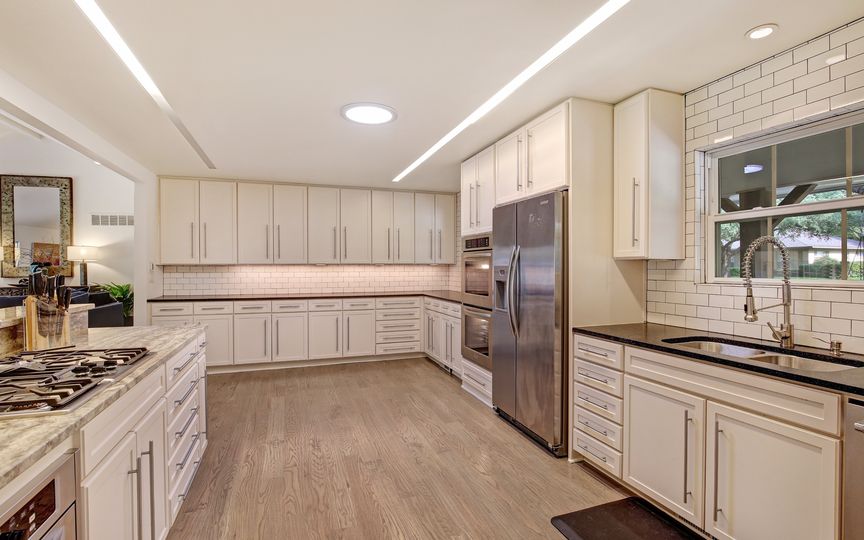 The recently updated gourmet kitchen is fit for a foodie. 