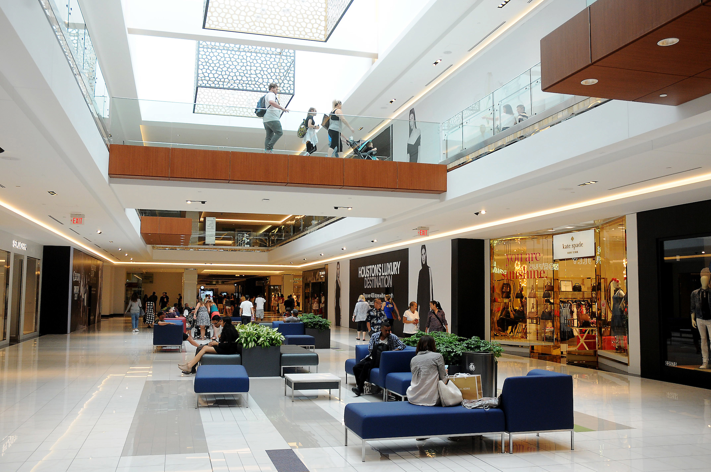 Shoppers going in and out of the Neiman Marcus store in the Galleria mall  in Houston Texas