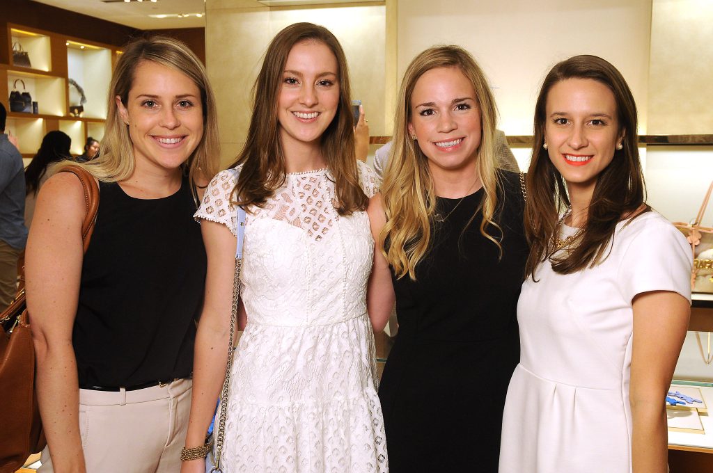 From left: Ali Christensen, Colleen Wagner, Jenn Montalvo and Stefani Orscheln at the release party for the Tambour Horizon watch at the Louis Vuitton store in the Galleria Tuesday July 11, 2017. (Dave Rossman Photo)