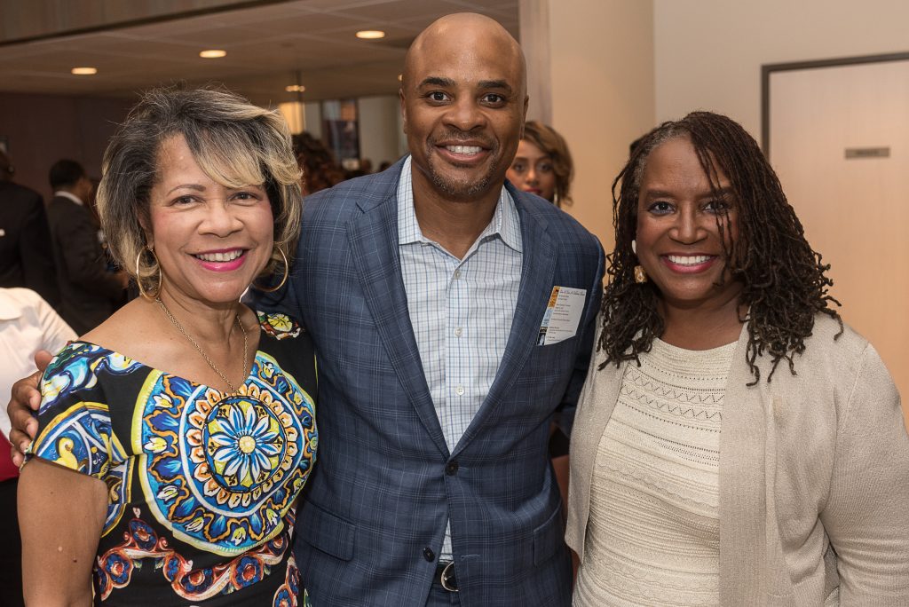 Gala co-chair Merele Yarborough, honorary chair Rick Smith, Eileen J. Morris