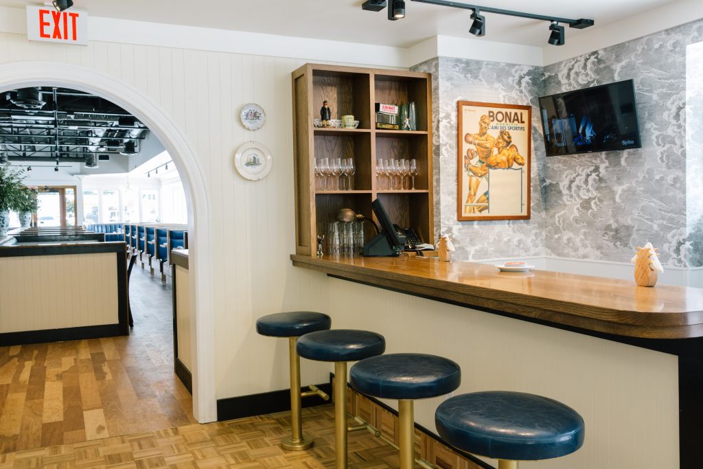 Waiting for a table or a to-go order? Snag one of the four seats at Jack's Bar in the back