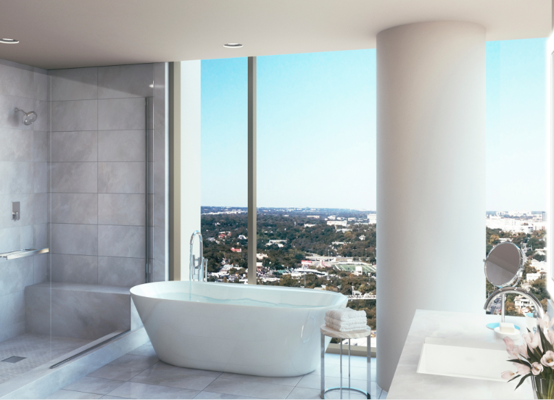 The luxury high-rise will be the first of its kind in the neighborhood. 