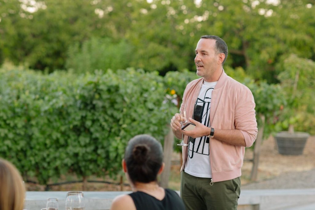 Brian Bolke in Napa Valley celebrating the opening of Forty Five Ten's first California boutique. 