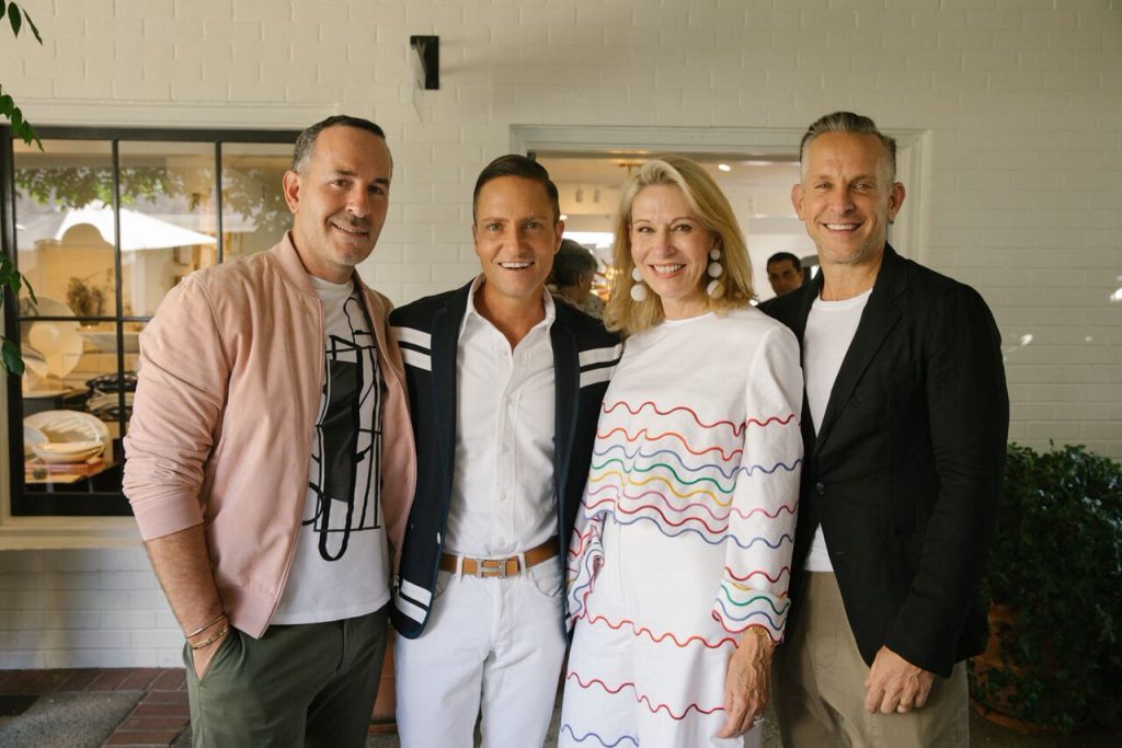 Brian Bolke, Ken Fulk, Cindy Rachofsky and Jay Jeffers at the opening of Forty Five Ten Napa Valley.