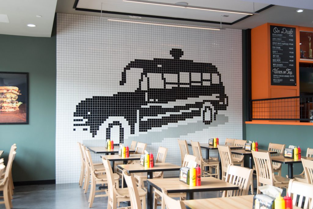 Inside Bernie's Burger Bus' newest location in The Heights