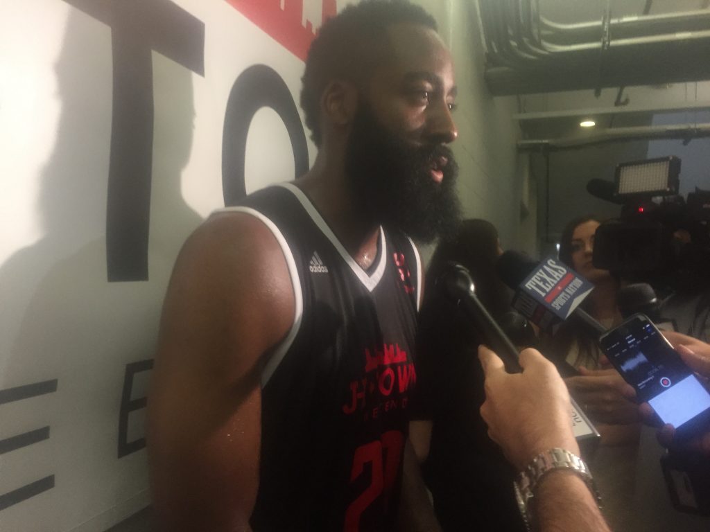 James Harden put himself out there like never before for his charity weekend. (Photo by Chris Baldwin.)