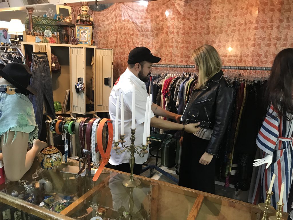 Kate Bohot and Carlos Alonso-Parada incorporate vintage pieces into fashion forward outfits. 