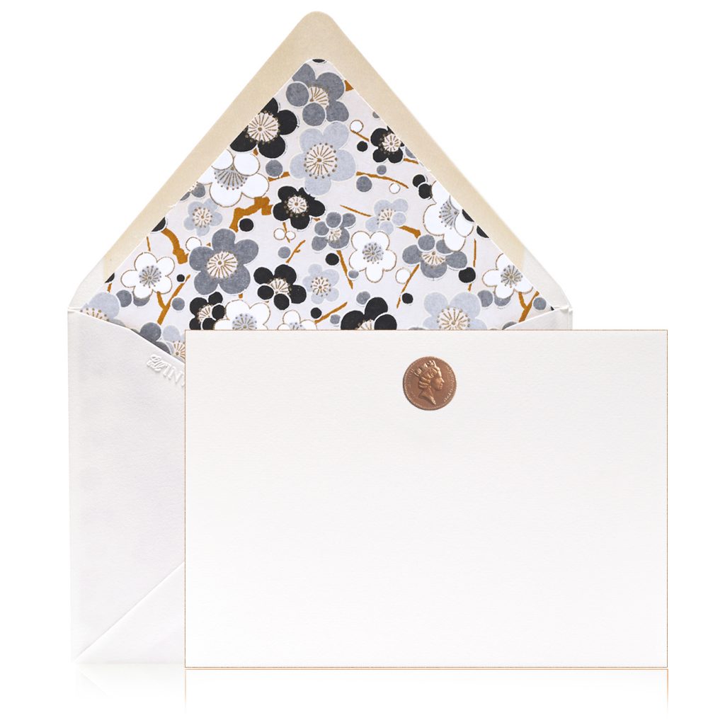 Bell'Invito engraved penny stationery, $60