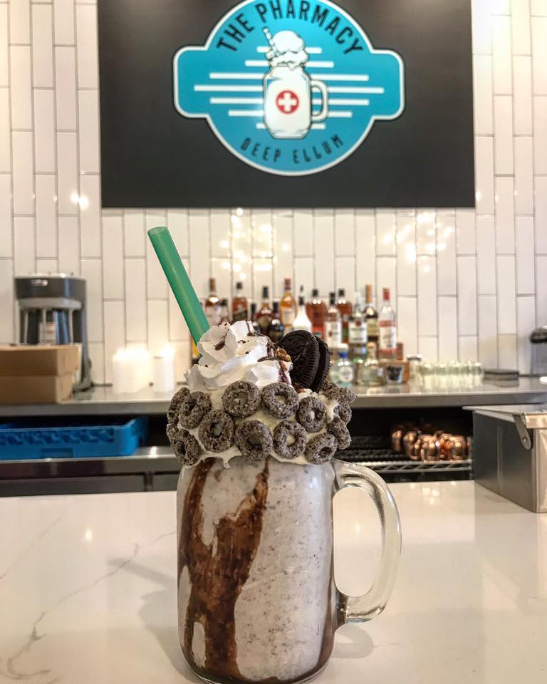 The Pharmacy, brand new to Deep Ellum, serves alcoholic shakes. 