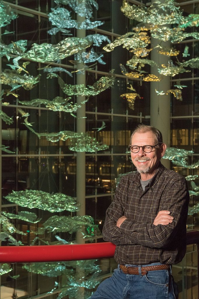 Ed Wilson's "Soaring In the Clouds," 2016, at George R. Brown Convention Center, sparked a controversy in the artists' selection process administered by HAA. The outcome produced a positive result, with Wilson eventually re-receiving the commission he had first been awarded. 