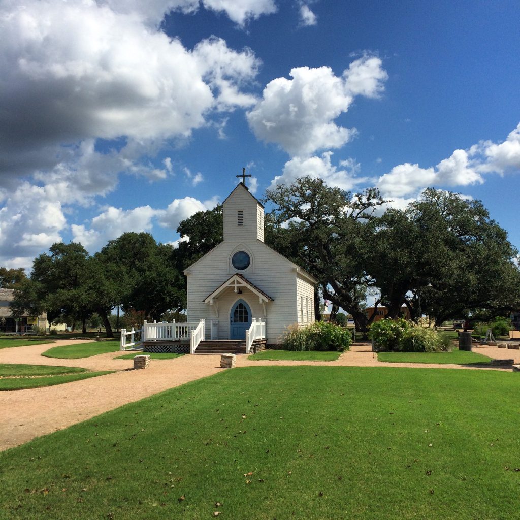 Haw Creek Chapel overlooks Henkel Square (photo by Anne Lee Phillips)