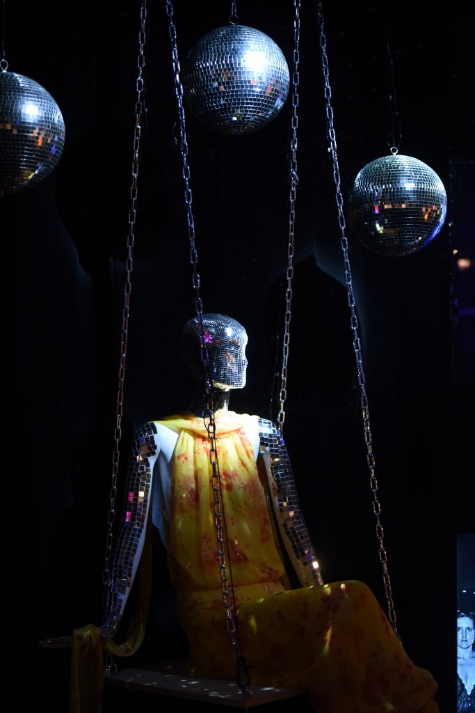 Mannequin in a '70s designer dress
