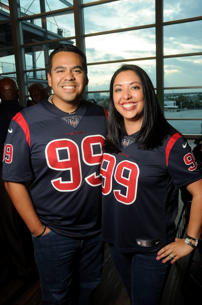 Monica and Joe Casiano at the Fantasy Football event benefiting the Boys & Girls Harbor at NRG Stadium Tuesday Sept. 26, 2017.(Dave Rossman Photo)