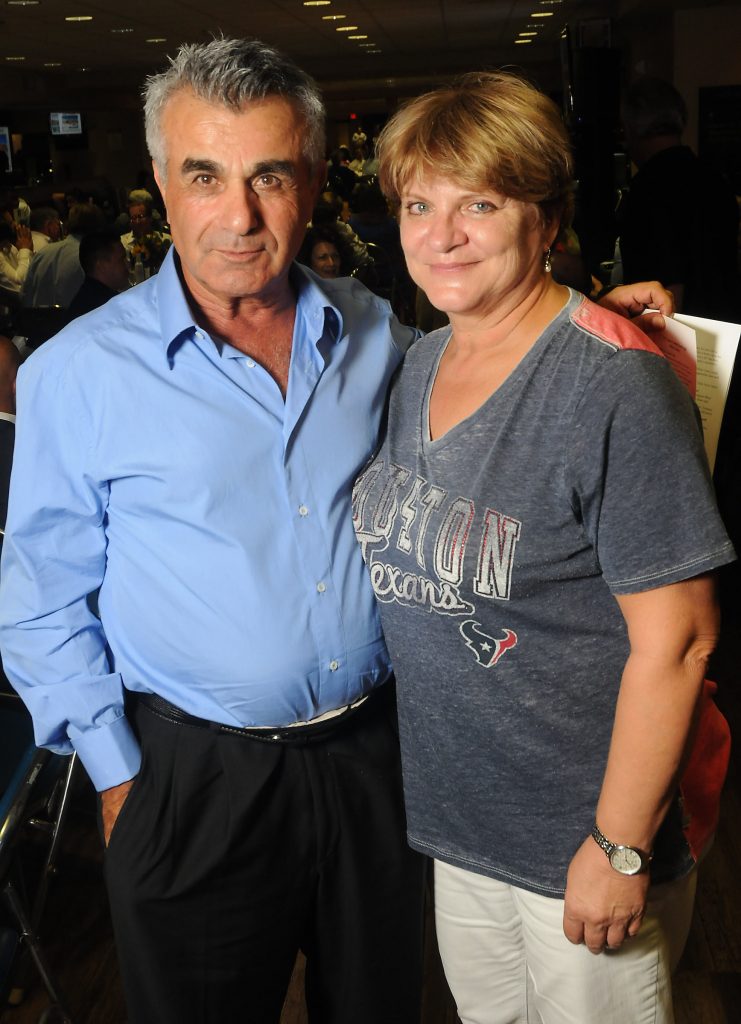 Suzanne Skie-Azizl and Mir Azizi at the Fantasy Football event benefiting the Boys & Girls Harbor at NRG Stadium Tuesday Sept. 26, 2017.(Dave Rossman Photo)