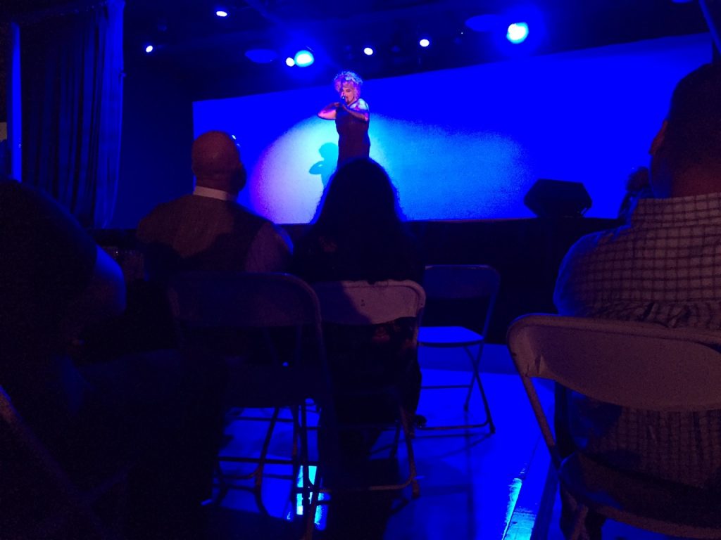 Burlesque Beauty: Larger-than-life Mistress of Ceremonies, Foxy Blue Orchid, San Antonio native who is now based in San Francisco.