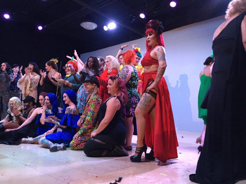 End of the night line-up of performers at the San Antonio Burlesque Festival. FIVE STARS!!!
