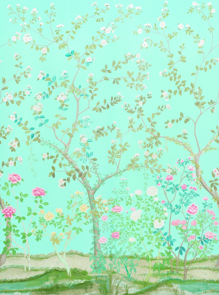 Madame de Pompadour in aqua, Miles Redd II for Schumacher