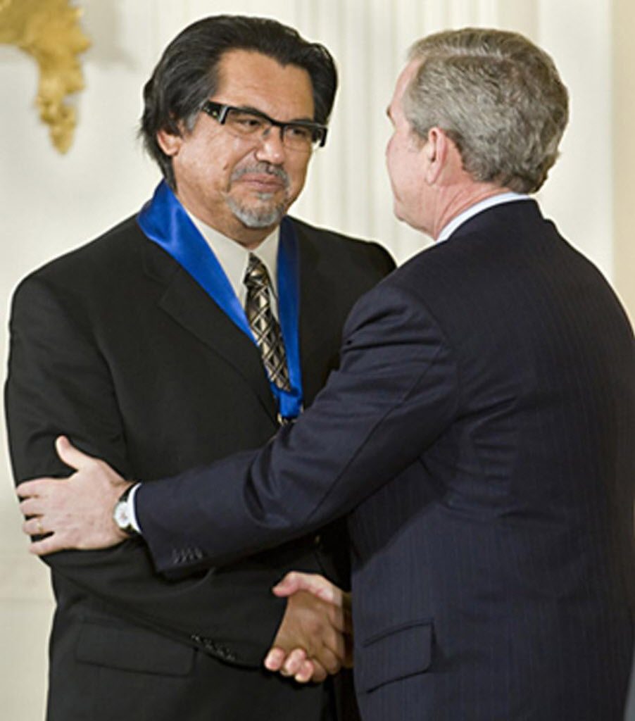 Before he passed away in a car accident in 2015, Moroles had achieved the ultimate honor: a National Medal of the Arts, bestowed by President Bush in 2008. (Photo courtesy National Endowment of the Arts)