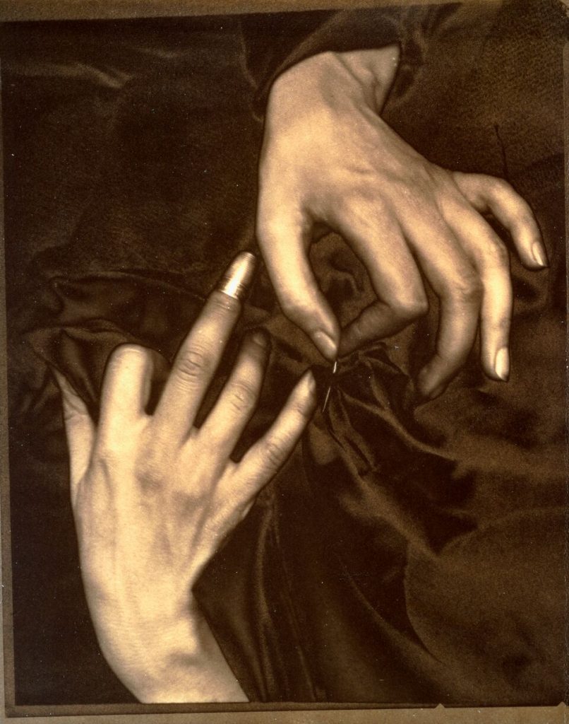 From The Art of Bazaar. Georgia O’Keeffe’s hands, in the August 1946 issue, photographed by Alfred Stieglitz.
