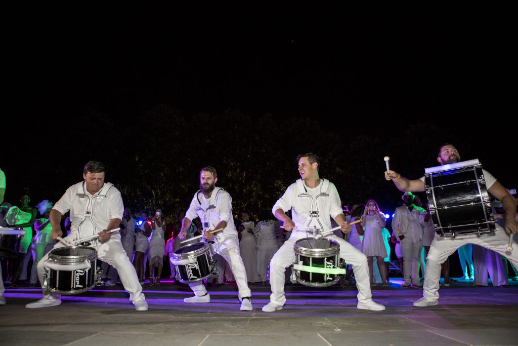 A surprise drum line paraded through the party at the end of the night. 