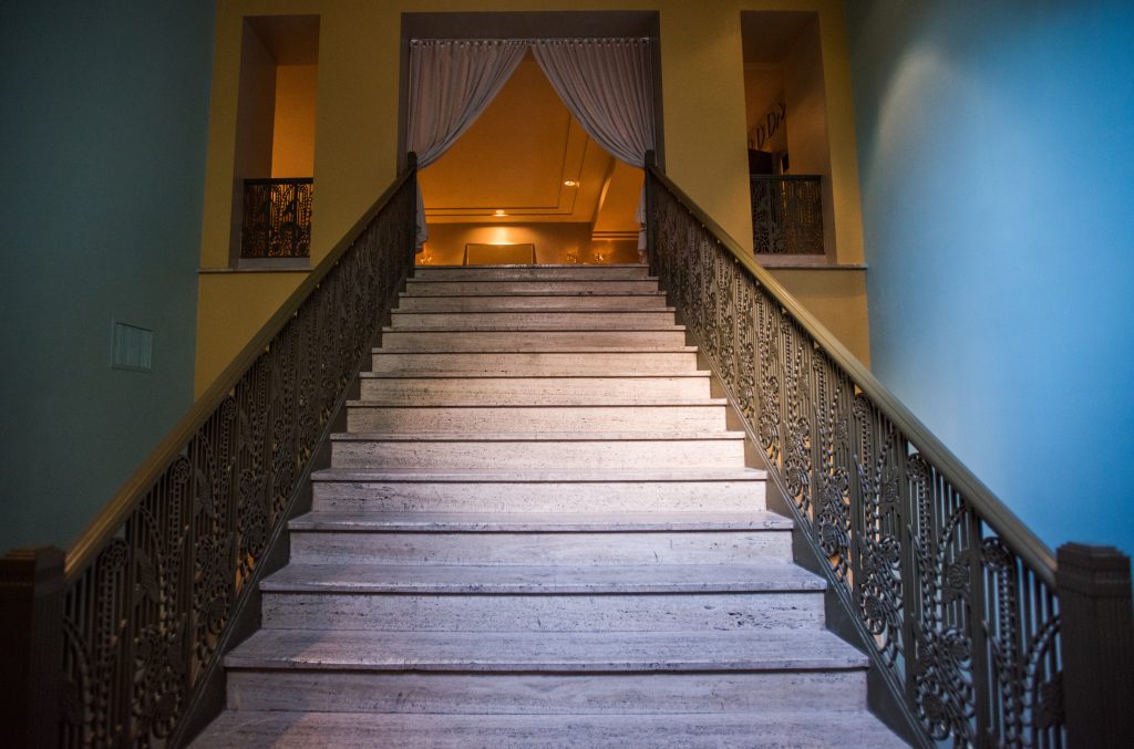 Staircase leading up to the Pegasus Room