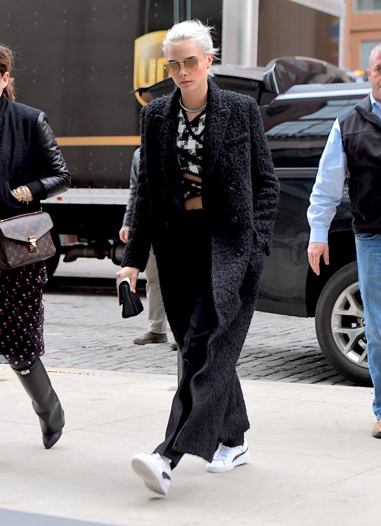 Cara Delevingne was spotted arriving back to her NYC hotel early Wednesday morning after promoting her new movie, "Valerian" on morning shows. She was cool and casual in Sunglasses with her hair in a messy bun as she walked inside. She wore Puma Sneakers and a black duster coat , with a plaid layered top underneath.
<P>
Pictured: Cara Delevingne
<B>Ref: SPL1469928  290317  </B><BR />
Picture by: 247PAPS.TV / Splash News<BR />
</P><P>
<B>Splash News and Pictures</B><BR />
Los Angeles:	310-821-2666<BR />
New York:	212-619-2666<BR />
London:	870-934-2666<BR />
photodesk@splashnews.com<BR />
</P>