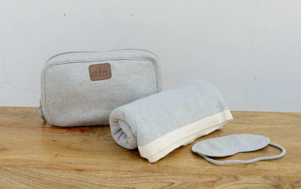 Cotton Club Collection's travel blanket and eye mask set