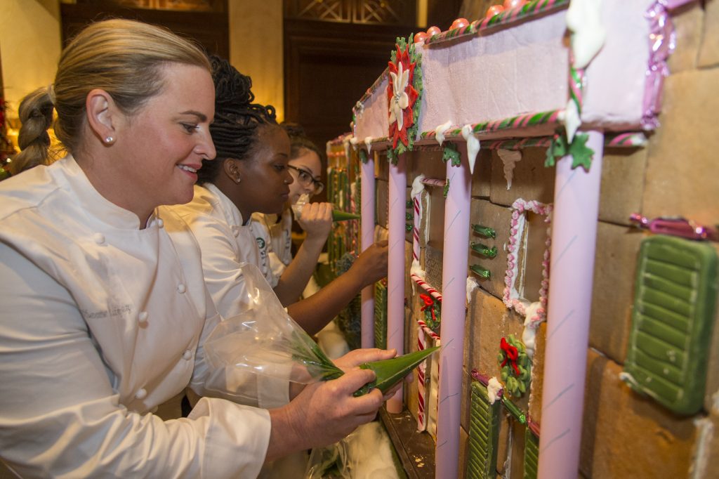 Pastry chef Catherine Rodriguez and her nine pastry cooks worked for a month on the display as The Houstonian.