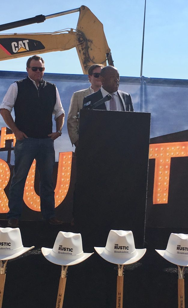 Mayor Sylvester Turner looks forward to the vibrancy The Rustic will bring to the district. 