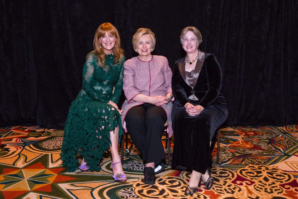 Conference co-chair Gracie Cavnar, honoree Hillary Clinton, conference co-chair Annise Parker