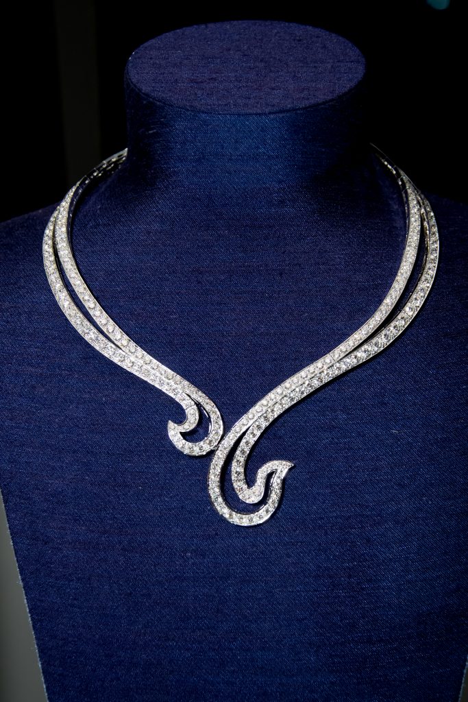 De Beers Diamond Jewellery on display at the private dinner at La Table. 