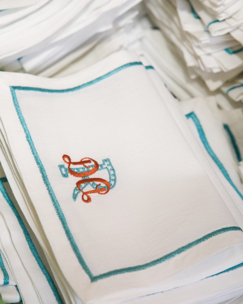 Wendy Monogrammed Embroidered Cloth Napkins - Set of 4 napkins