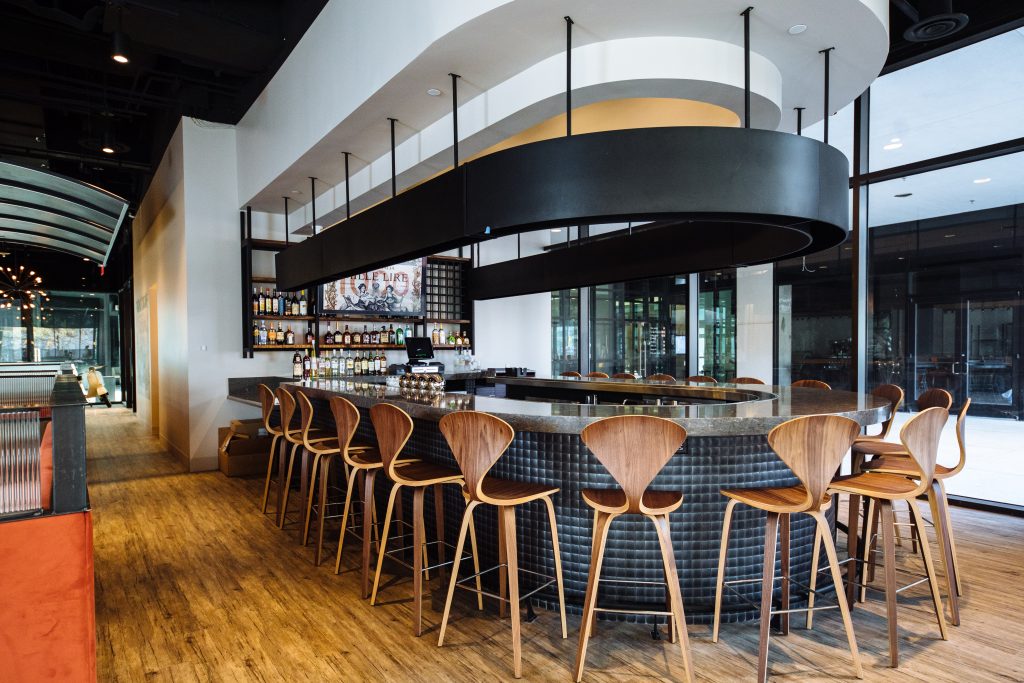 The restaurant offers an Italian-inspired cocktail menu, along with a wide selection of wine and beer.