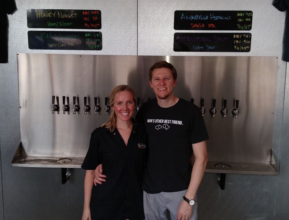 Baileson's Sarah Pope and Adam Cryer started toying with brewing with a one-gallon kit about four years ago. 