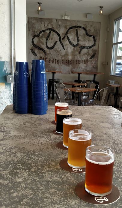 Baileson is named for the owners' dogs, puggles Bailey and Jameson. The logo features their silhouettes — Bailey's on the left with her shorter muzzle. 