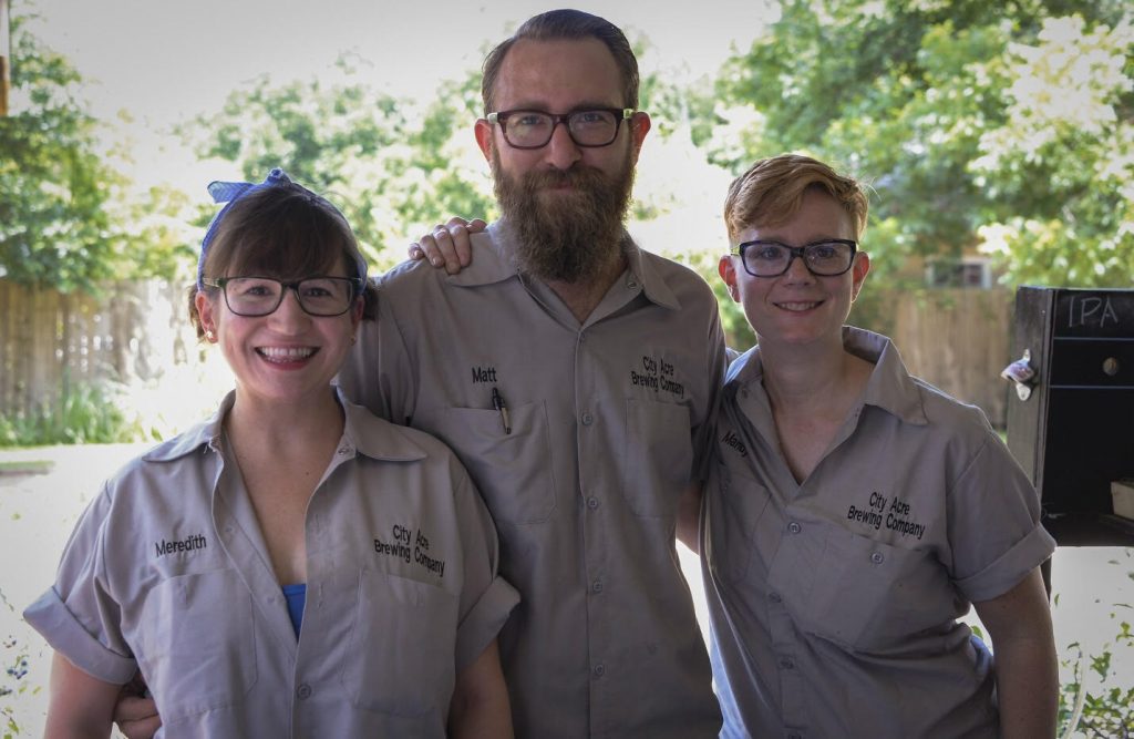 Left to right, City Acre team Meredith Borders, Matt Schlabach and Mandy Jeronimus (Photo by Gary Borders.)