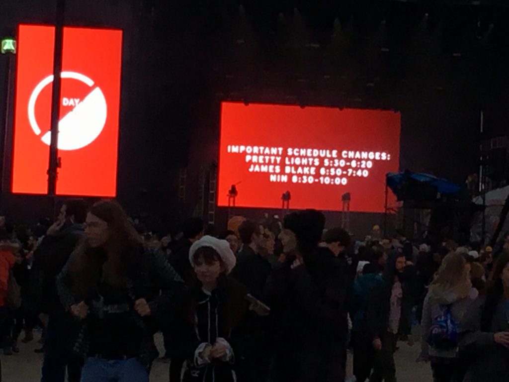 The event organizers took to twitter and screens themselves to share the schedule updates. 