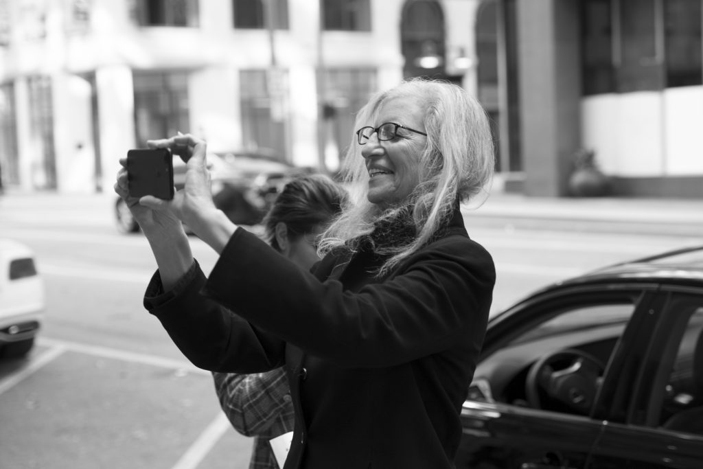 Leibovitz outside Neiman Marcus Downtown