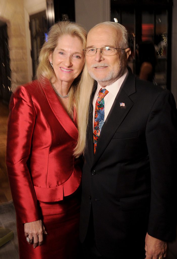 Dr. Robert Toth and Mrs. Fiona Toth at the M.D. Anderson Santa's Elves party Thursday Dec. 07,2017. (Dave Rossman Photo)