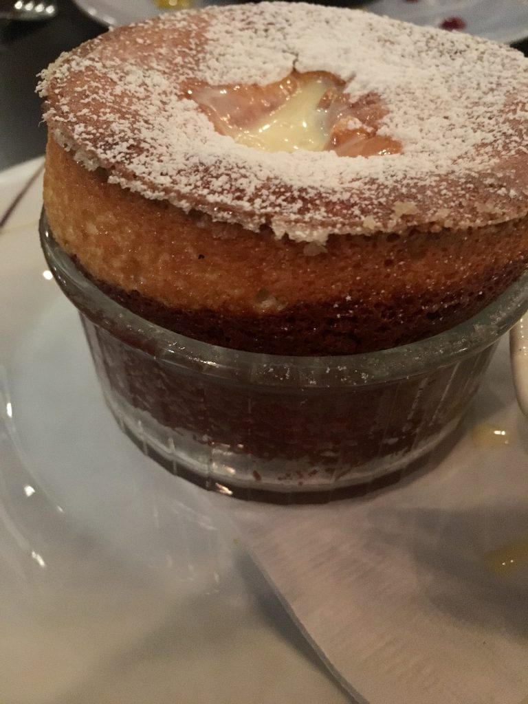 The chocolate soufflé at Maison Pucha Bistro is gluten-free. (Photo by Annie Gallay.)