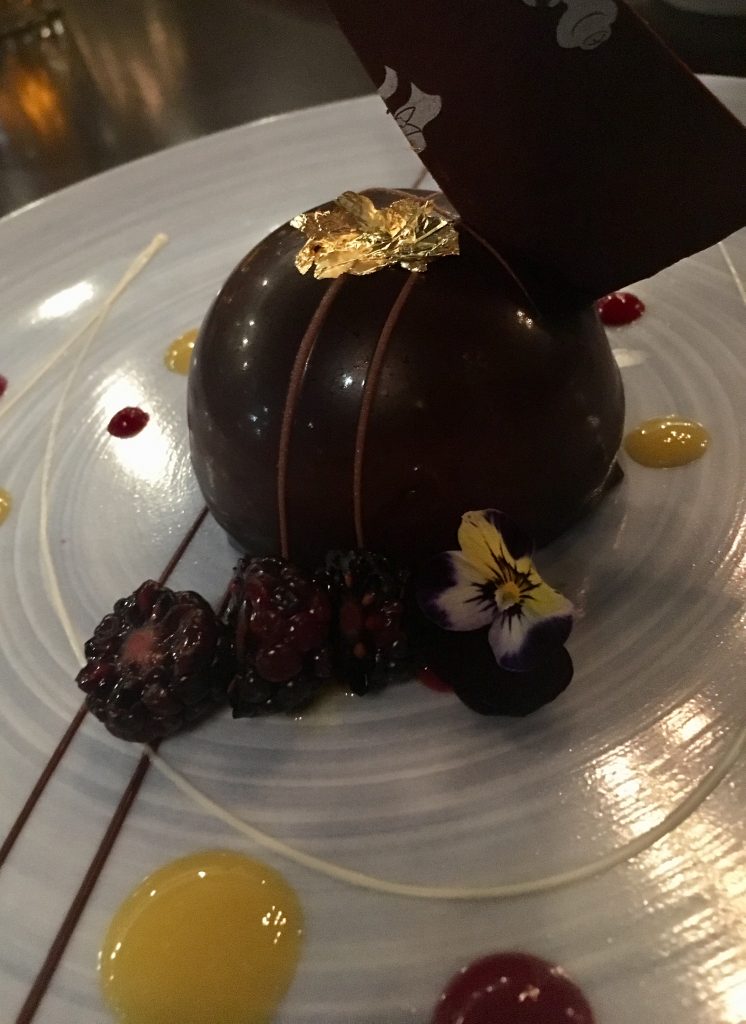 Maison Pucha Bistro's Guava & Chocolate Cake features guava from Ecuador. (Photo by Annie Gallay.)