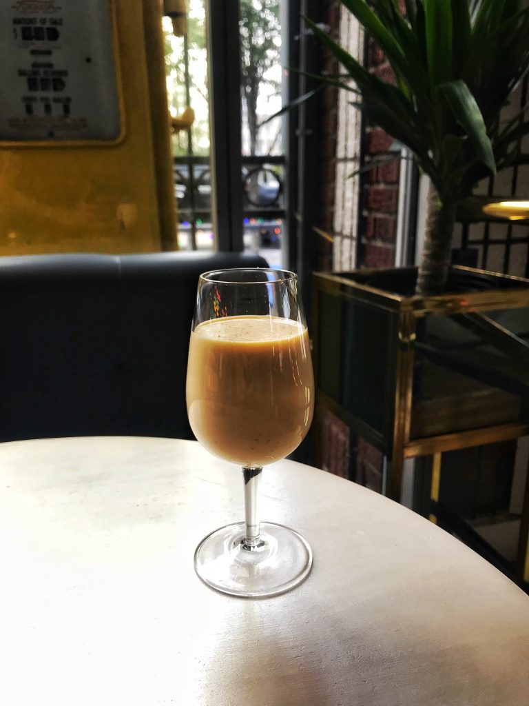 The herbal bitter Becherovka perks up Better Luck Tomorrow's Pumpkin Eggnog. 