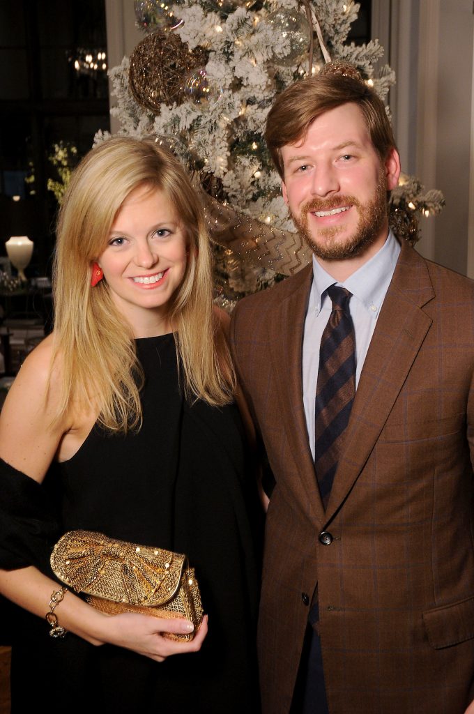 Sarah and Travis Covington at the M.D. Anderson Santa's Elves party Thursday Dec. 07,2017. (Dave Rossman Photo)