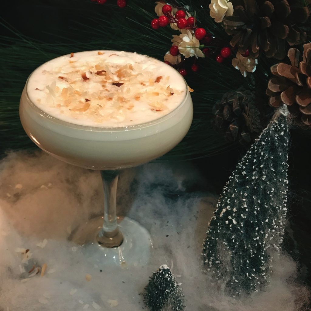 Toasted coconut shows up in both flakes and syrup in The Honeymoon's Toasted Moon. 